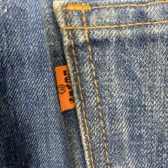 1970s Levi’s vintage orange Tab 646 Flare Jeans Circa 1970s 34 X 36 - Picture 8 of 12
